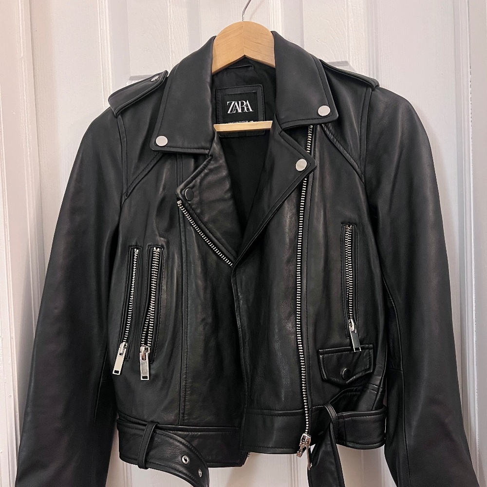 Zara leather jacket EUC worn once
